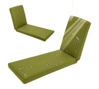 Cuscini per sdraio da giardino impermeabili verdi resistenti allo sbiadimento con cerniera per letto da giardino 67 x 190 x 10 cm ideale per rilassarsi e prendere il sole comfort