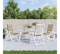 Cuscini per Sedia con Schienale Alto 4 pz Beige Tessuto Oxford