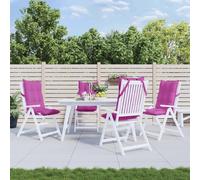 Cuscini per Sedia con Schienale Alto 4pz Rosa in Tessuto Oxford