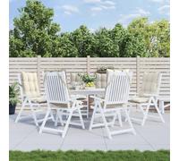 vidaXL Cuscini per Sedia con Schienale Alto 6 pz Crema Tessuto Oxford