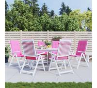 Cuscini per Sedia con Schienale Alto 6pz Rosa in Tessuto