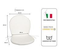 CUSCINI PER SEDIA EMU RONDA , PER ESTERNI , POLTRONA RONDA BIANCO SET DA 2 PZ
