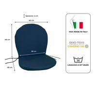 CUSCINI PER SEDIA EMU RONDA , PER ESTERNI , POLTRONA RONDA BLU SET DA 2 PZ