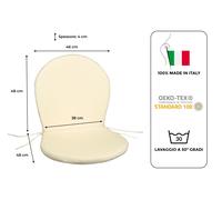 CUSCINI PER SEDIA EMU RONDA , PER ESTERNI , POLTRONA RONDA COL. ECRU SET DA 2 PZ