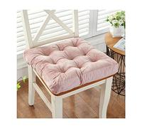 Cuscini per sedia in velluto morbido, spessi e confortevoli, per sala da pranzo, casa, finestra a golfo, tinta unita, rosa, 40 x 40 cm, comoda federa per cuscino per sedia