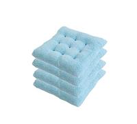 Cuscini per Sedia Morbidi e Morbidi, 40 x 40 cm, Imbottiti e Spessi con Lacci, per Uso Interno ed Esterno, Set da 4, Blu, Comodi e Resistenti, Design Antiscivolo per Comfort e Stile.