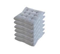 Cuscini per Sedia Morbidi e Morbidi, 40x40 cm, Imbottiti, con Lacci, per Uso Interno ed Esterno, Set da 6, Grigi - Coprisedili Comodi ed Eleganti per casa e Patio