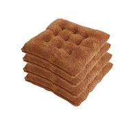 Cuscini per Sedia Morbidi e Morbidi, 40x40 cm, Imbottiti, con Lacci, per Uso Interno ed Esterno, Set di 4, Comodi ed Eleganti Accessori per mobili Color Curry.