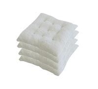 Cuscini per Sedia Morbidi e Morbidi, 40x40 cm, Imbottiti e Spessi con Lacci, per Uso Interno ed Esterno, Set da 4, Bianchi, Comodi, Resistenti ed Eleganti, per la casa.