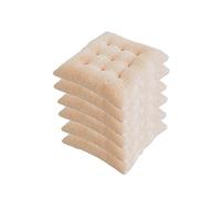 Cuscini per Sedia Morbidi in Peluche 40x40 cm, Cuscini per Sedia Spessi con Lacci, per Uso Interno ed Esterno, Beige, Set di 6 coprisedia Comodi ed Eleganti