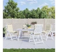 vidaXL Cuscini per Sedia Schienale Basso 4 pz Crema in Tessuto Oxford
