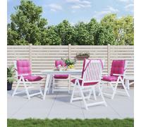 Cuscini per Sedia Schienale Basso 4 pz Rosa in Tessuto Oxford
