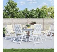 vidaXL Stoelkussens 6 st lage rug oxford stof crèmekleurig