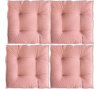 cuscini per sedie， 4 pezzi di cuscini da pavimento quadrati, for sedili trapuntati solidi for ufficio, auto, patio, sala pranzo, ortopedici(Pink,45 * 45 * 10cm)
