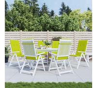 Cuscini per Sedie 6 pz Verde Brillante 120x50x3 cm in Tessuto