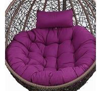 Cuscini per sedie a uovo, Cuscino for sedia a dondolo sospesa for esterni, cuscino for sedia amaca da giardino rotondo addensato con poggiatesta regolabile, cuscini for sedia lavabili(Dark Purple)