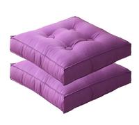 cuscini per sedie， Cuscino da pavimento spesso, tessuto di tela pieno, morbido e confortevole, antiscivolo, rimovibile, cuscini for sedie for forniture for aule domestiche(Purple,45x45cm(2pcs))