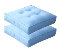 cuscini per sedie， Cuscino da pavimento spesso, tessuto di tela pieno, morbido e confortevole, antiscivolo, rimovibile, cuscini for sedie for forniture for aule domestiche(Light Blue,50x50cm(2pcs))