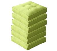 cuscini per sedie， Cuscino da pavimento spesso, tessuto di tela pieno, morbido e confortevole, antiscivolo, rimovibile, cuscini for sedie for forniture for aule domestiche(Green,50x50cm(6pcs))