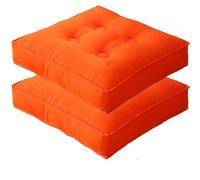 cuscini per sedie， Cuscino da pavimento spesso, tessuto di tela pieno, morbido e confortevole, antiscivolo, rimovibile, cuscini for sedie for forniture for aule domestiche(Orange,45x45cm(2pcs))