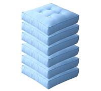 cuscini per sedie， Cuscino da pavimento spesso, tessuto di tela pieno, morbido e confortevole, antiscivolo, rimovibile, cuscini for sedie for forniture for aule domestiche(Light Blue,40x40cm(6pcs))