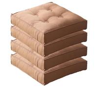 cuscini per sedie， Cuscino da pavimento spesso, tessuto di tela pieno, morbido e confortevole, antiscivolo, rimovibile, cuscini for sedie for forniture for aule domestiche(Khaki,50x50cm(4pcs))