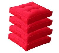 cuscini per sedie， Cuscino da pavimento spesso, tessuto di tela pieno, morbido e confortevole, antiscivolo, rimovibile, cuscini for sedie for forniture for aule domestiche(Red,40x40cm(4pcs))