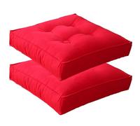 cuscini per sedie， Cuscino da pavimento spesso, tessuto di tela pieno, morbido e confortevole, antiscivolo, rimovibile, cuscini for sedie for forniture for aule domestiche(Red,40x40cm(2pcs))