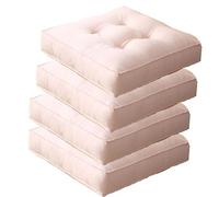 cuscini per sedie， Cuscino da pavimento spesso, tessuto di tela pieno, morbido e confortevole, antiscivolo, rimovibile, cuscini for sedie for forniture for aule domestiche(Off White,45x45cm(4pcs))