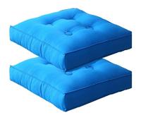 cuscini per sedie， Cuscino da pavimento spesso, tessuto di tela pieno, morbido e confortevole, antiscivolo, rimovibile, cuscini for sedie for forniture for aule domestiche(Blue,40x40cm(2pcs))