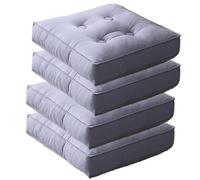 cuscini per sedie， Cuscino da pavimento spesso, tessuto di tela pieno, morbido e confortevole, antiscivolo, rimovibile, cuscini for sedie for forniture for aule domestiche(Grey,45x45cm(4pcs))