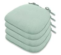 Cuscini per sedie da Cucina a Forma di U - Cuscini Antiscivolo per sedie da Pranzo, Fodere Lavabili in Lavatrice, Confezioni da 4, Colore Verde Lago, Perfetti per Il Comfort della Sala da pr