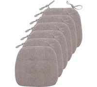 Cuscini Per Sedie Da Cucina Con Lacci, Cuscini Per Sedie Da Pranzo 43x41 Cm, Cuscini Per Sedie Bifacciali Per Sala Da Pranzo, Cuscini Per Sedili Antiscivolo A Forma (Size:Pack of 6,Color:Colore caffè)