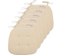 Cuscini Per Sedie Da Cucina Con Lacci, Cuscini Per Sedie Da Pranzo 43x41 Cm, Cuscini Per Sedie Bifacciali Per Sala Da Pranzo, Cuscini Per Sedili Antiscivolo A Forma Di U Co(Size:Pack of 6,Color:Beige)