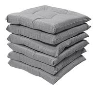 Cuscini per Sedie da Cucina Set da 6, Impermeabili e Antimacchia, Cuscini Sedie con Laccetti, Trapuntati al Centro, Double Face, Idrorepellenti, Coprisedie Cucina Made in Italy (Grigio Chiaro)