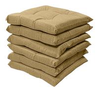 Cuscini per Sedie da Cucina Set da 6, Impermeabili e Antimacchia, Cuscini Sedie con Laccetti, Trapuntati al Centro, Double Face, Idrorepellenti, Coprisedie Cucina Made in Italy (Tortora)