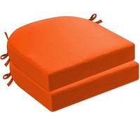 Cuscini Per Sedie Da Esterno Impermeabili E Spessi Set Di 2 43x43cm,Sfoderabili E Lavabili,Imbottitura In Spugna Ad Alta Densità,Per Giardino,Terrazzo E Sala Pranzo(Orange,17x16x2 In)