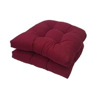 Cuscini per Sedie da Esterno Set di 2, Cuscini di Ricambio per Sedia in Vimini Impermeabile da 19" X 19", Cuscini per Sedili da Patio Reversibili a Forma di U per Soggiorno Giardino N
