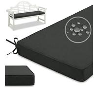 Cuscini per sedie da giardino da esterno, per panche a 2/3/4 posti, lavabili con doppio profilo, ideali per altalene, finestre a baia, divani lunghi e sala da pranzo, 180 x 50 x 5 cm, colore: nero