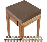 Cuscini per sedie da pranzo 28 x 28 x 8 cm in schiuma quadrata per sedia, fondo antiscivolo, cinghie rimovibili e lavabili per interni/esterni