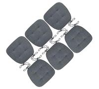 Cuscini per sedie da pranzo, 6 confezioni di cuscini for sedie da pranzo, cuscino for seduta a forma di U con lacci(Dark Gray)