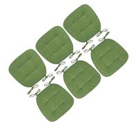 Cuscini per sedie da pranzo, 6 confezioni di cuscini for sedie da pranzo, cuscino for seduta a forma di U con lacci(Grass Green)