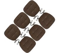 Cuscini per sedie da pranzo, 6 confezioni di cuscini for sedie da pranzo, cuscino for seduta a forma di U con lacci(Coffee)