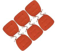 Cuscini per sedie da pranzo, 6 confezioni di cuscini for sedie da pranzo, cuscino for seduta a forma di U con lacci(Orange)