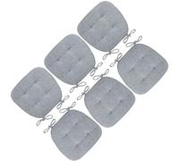 Cuscini per sedie da pranzo, 6 confezioni di cuscini for sedie da pranzo, cuscino for seduta a forma di U con lacci(Light Gray)