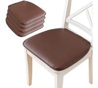 Cuscini per sedie da Pranzo con Stampa di Gatti - Cuscinetti Antiscivolo a Forma di U in Similpelle per Un Maggiore Comfort - Dimensioni 43x40 cm, Colore caffè, Set da 4