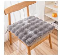 Cuscini per Sedie da Pranzo in Pelliccia Sintetica Cuscini Quadrati per Sedie da Cucina Cuscini Spessi E Soffici per Sedute Cuscini Morbidi per Sedili Auto con Lacci(Dark Gray,50X50cm)