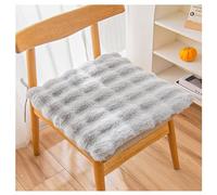Cuscini per Sedie da Pranzo in Pelliccia Sintetica Cuscini Quadrati per Sedie da Cucina Cuscini Spessi E Soffici per Sedute Cuscini Morbidi per Sedili Auto con Lacci(Light Gray,40 * 40cm)