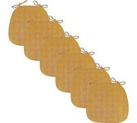 Cuscini Per Sedie Da Sala Da Pranzo Con Lacci, (set Da 2/4/6) Cuscini Per Sedie Da Cucina Con Cerniera, Cuscino Per Sedile A Ferro Di Cavallo Morbido E Resistente, Cuscini(Size:Pack of 6,Color:yellow)
