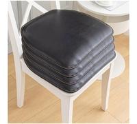 Cuscini per sedie in ecopelle nera, antiscivolo, per sedie a ferro di cavallo, 40 x 43 cm, perfetti per cucina e sala da pranzo, confezione da 4